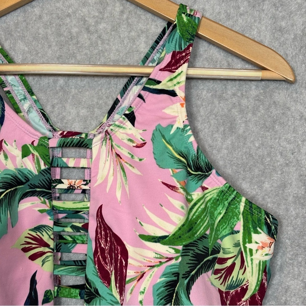 Miraclesuit Floral Leah High-Neck One-Piece Swimsuit-Pink Tropical-Women XL